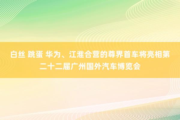 白丝 跳蛋 华为、江淮合营的尊界首车将亮相第二十二届广州国外汽车博览会